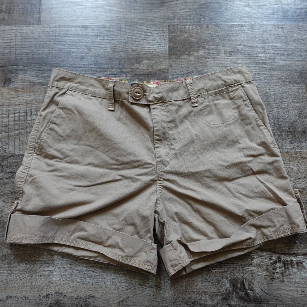 Levi's Tab Twill shorts women's 12 khaki white tab